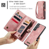 Samsung Galaxy A55 Caseme 008 2-i-1 Multifunktionel Pung - Pink