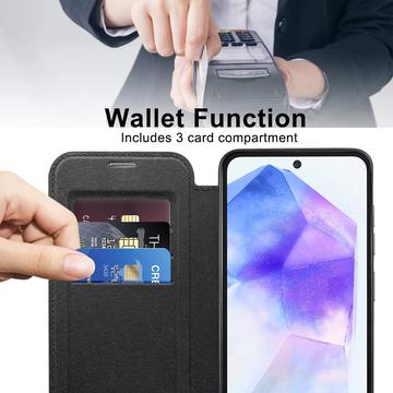 Samsung Galaxy A55 Flip cover med kortholder - MagSafe-kompatibel - Sort