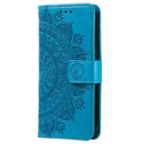 Samsung Galaxy A55 Mandala Series Etui med Pung - Blå