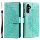Samsung Galaxy A55 Mandala Series Etui med Pung - Grøn