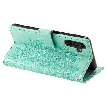 Samsung Galaxy A55 Mandala Series Etui med Pung - Grøn