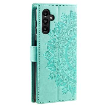 Samsung Galaxy A55 Mandala Series Etui med Pung - Grøn