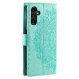 Samsung Galaxy A55 Mandala Series Etui med Pung - Grøn
