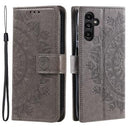 Samsung Galaxy A55 Mandala Series Etui med Pung - Grå