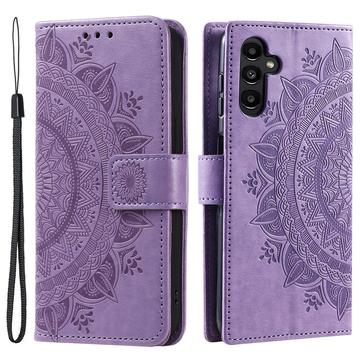 Samsung Galaxy A55 Mandala Series Etui med Pung - Lilla