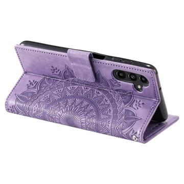 Samsung Galaxy A55 Mandala Series Etui med Pung - Lilla