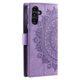 Samsung Galaxy A55 Mandala Series Etui med Pung - Lilla