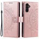 Samsung Galaxy A55 Mandala Series Etui med Pung - Rødguld