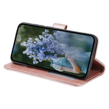Samsung Galaxy A55 Mandala Series Etui med Pung - Rødguld