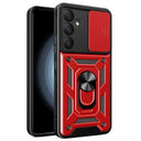 Samsung Galaxy A55 Roterende Ring Hybrid Cover med Kameraskjold - Rød