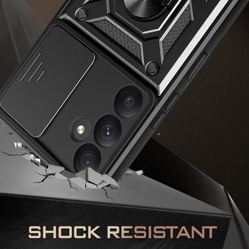 Samsung Galaxy A55 Roterende Ring Hybrid Cover med Kameraskjold - Rød