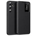 Samsung Galaxy A55 Smart Clear View Flip etui med kortplads - Sort