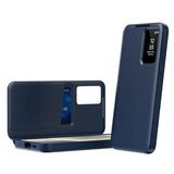 Samsung Galaxy A55 Smart Clear View Flip etui med kortplads - Safir