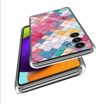 Samsung Galaxy A55 Stilfuld Ultra-Slim TPU Cover - Regnbue Rhombus