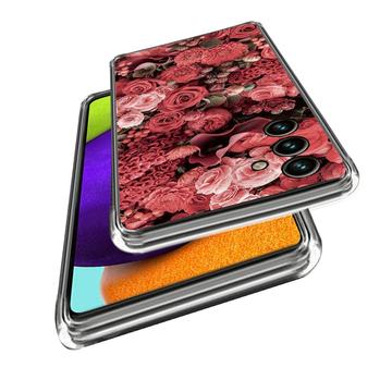Samsung Galaxy A55 Stilfuld Ultra-Slim TPU Cover - Røde Blomster