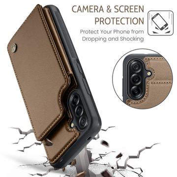Samsung Galaxy A56 Caseme C22-etui RFID-kortpung - brun