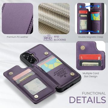 Samsung Galaxy A56 Caseme C22-etui RFID-kortpung - lilla
