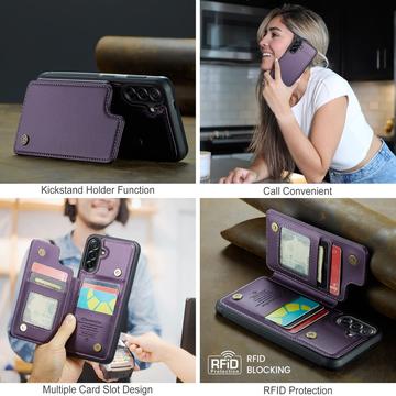 Samsung Galaxy A56 Caseme C22-etui RFID-kortpung - lilla