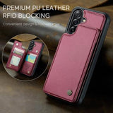 Samsung Galaxy A56 Caseme C22-etui RFID-kortpung - rød