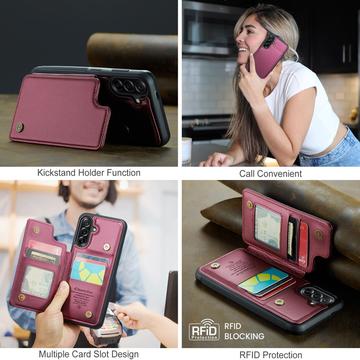Samsung Galaxy A56 Caseme C22-etui RFID-kortpung - rød