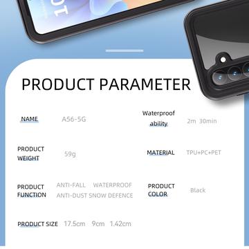 Samsung Galaxy A56 Redpepper IP68 Vandtæt Cover - Sort / Klar