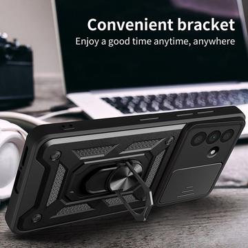 Samsung Galaxy A56 Roterende Ring Hybrid Cover med Kameraskjold - Blå