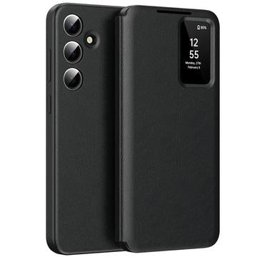 Samsung Galaxy A56 Smart Clear View Flip etui med kortplads - Sort