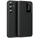 Samsung Galaxy A56 Smart Clear View Flip etui med kortplads - Sort