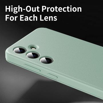 Samsung Galaxy A56 Smart Clear View Flip etui med kortplads - Lysegrøn