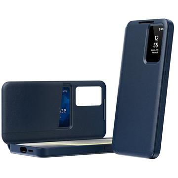 Samsung Galaxy A56 Smart Clear View Flip etui med kortplads - Safir