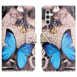 Samsung Galaxy A56 Style Series Pung Taske - Blå Sommerfugl