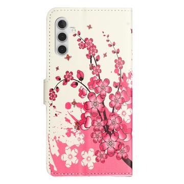 Samsung Galaxy A56 Style Series Pung Taske - Pink Blomster