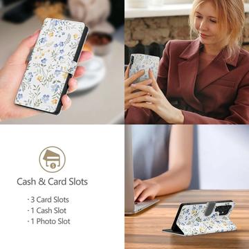 Samsung Galaxy A56 Tech-Protect Pung Cover med Magnet og Stativ - Forårsblomster