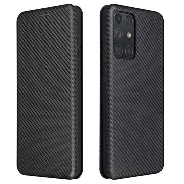 Samsung Galaxy A72 5G/4G Flip Cover - Karbonfiber - Sort