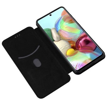 Samsung Galaxy A72 5G/4G Flip Cover - Karbonfiber - Sort