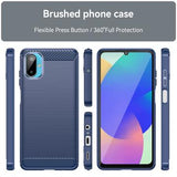 Samsung Galaxy M06/F06 5G Børstet TPU Cover - Karbonfiber - blå