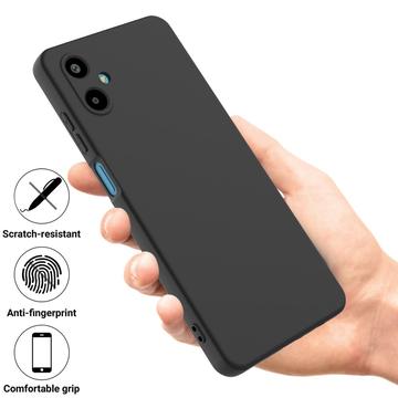Samsung Galaxy M06/F06 5G Flydende silikone cover med håndrem - sort