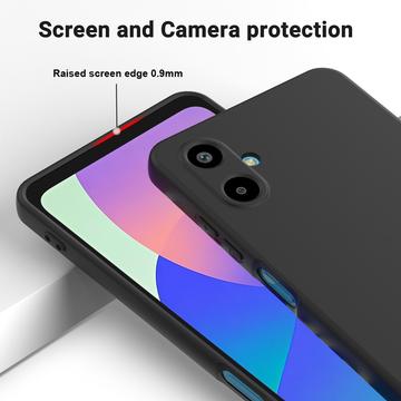 Samsung Galaxy M06/F06 5G Flydende silikone cover med håndrem - sort