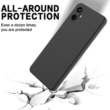 Samsung Galaxy M06/F06 5G Flydende silikone cover med håndrem - sort