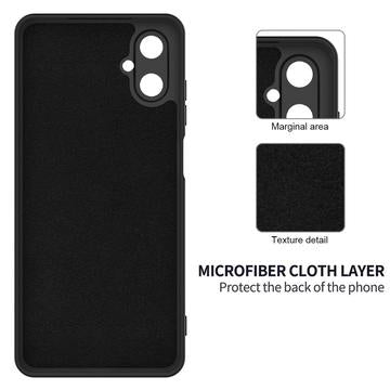 Samsung Galaxy M06/F06 5G Flydende silikone cover med håndrem - sort