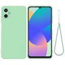 Samsung Galaxy M06/F06 5G Flydende silikone cover med håndrem - grøn