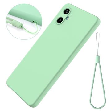 Samsung Galaxy M06/F06 5G Flydende silikone cover med håndrem - grøn