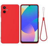 Samsung Galaxy M06/F06 5G Flydende silikone cover med håndrem - rød