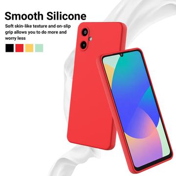 Samsung Galaxy M06/F06 5G Flydende silikone cover med håndrem - rød