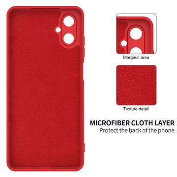 Samsung Galaxy M06/F06 5G Flydende silikone cover med håndrem - rød