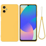 Samsung Galaxy M06/F06 5G Flydende silikone cover med håndrem - gul