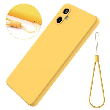 Samsung Galaxy M06/F06 5G Flydende silikone cover med håndrem - gul