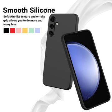 Samsung Galaxy M15/F15 Liquid Silikone Cover med Strop - Sort