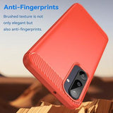 Samsung Galaxy M16/F36 Børstet TPU Cover - Karbonfiber - rød
