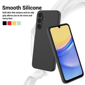 Samsung Galaxy M16/F16 Flydende silikone cover med håndrem - sort